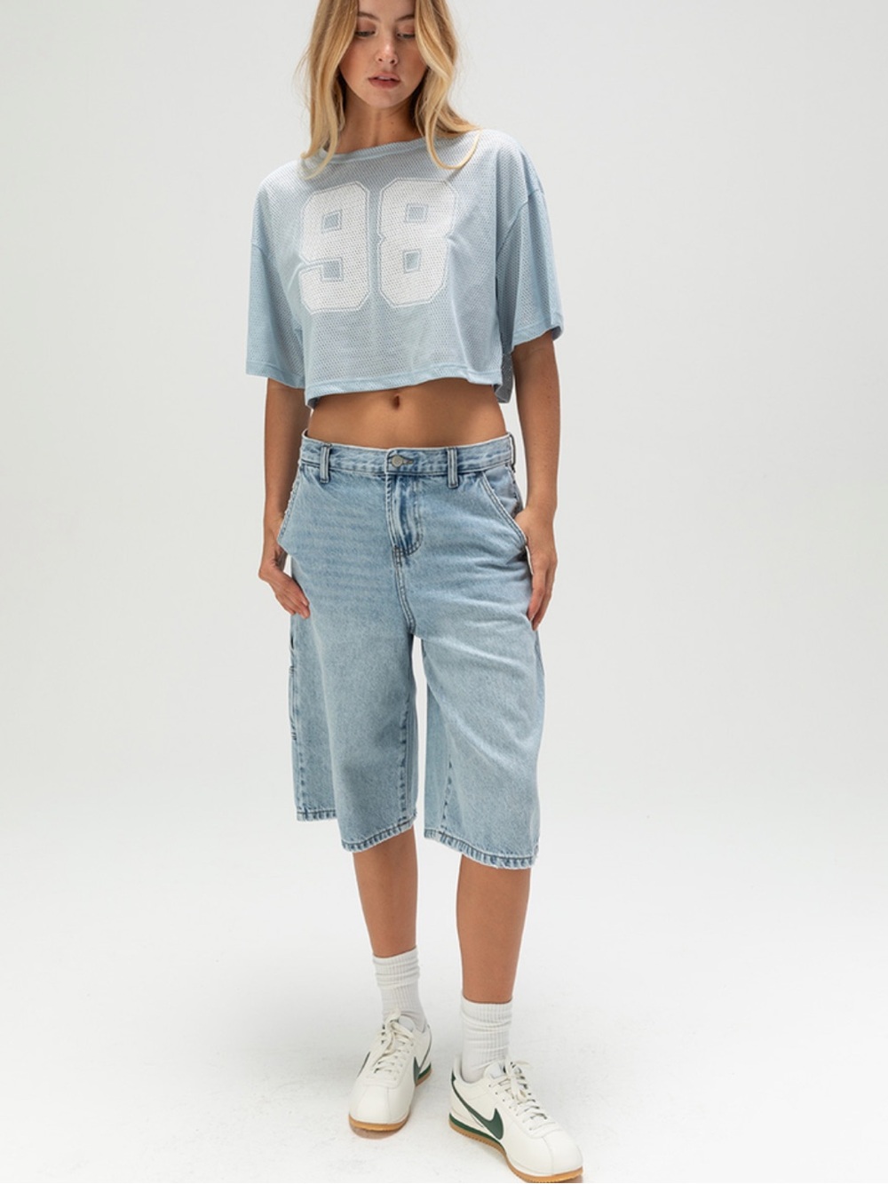 RSQ Light Blue Bermuda Denim Shorts for Women